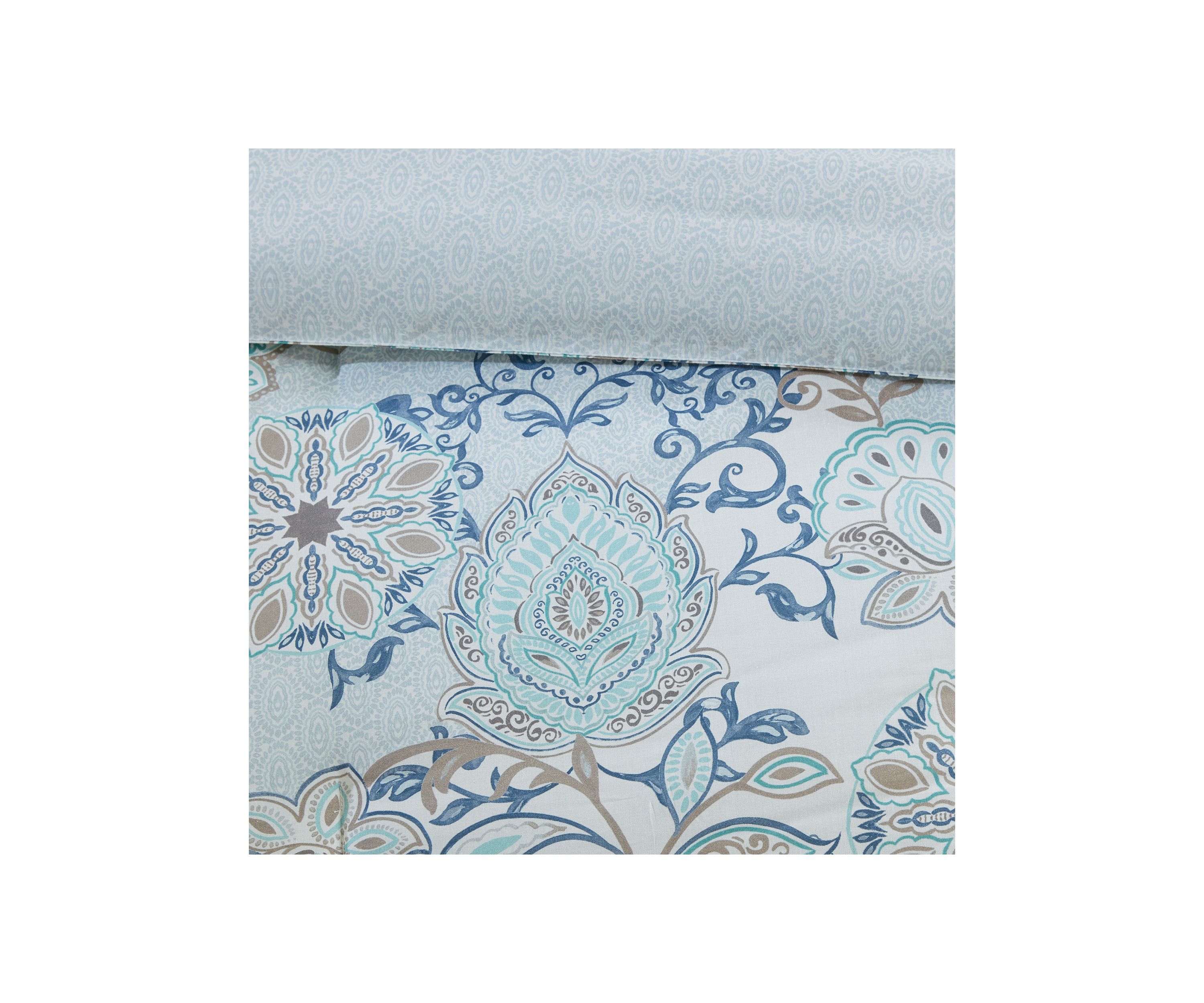 Isla 8 Piece Cotton Floral Printed Reversible Comforter Set