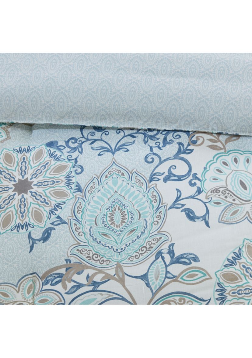 Isla 8 Piece Cotton Floral Printed Reversible Comforter Set