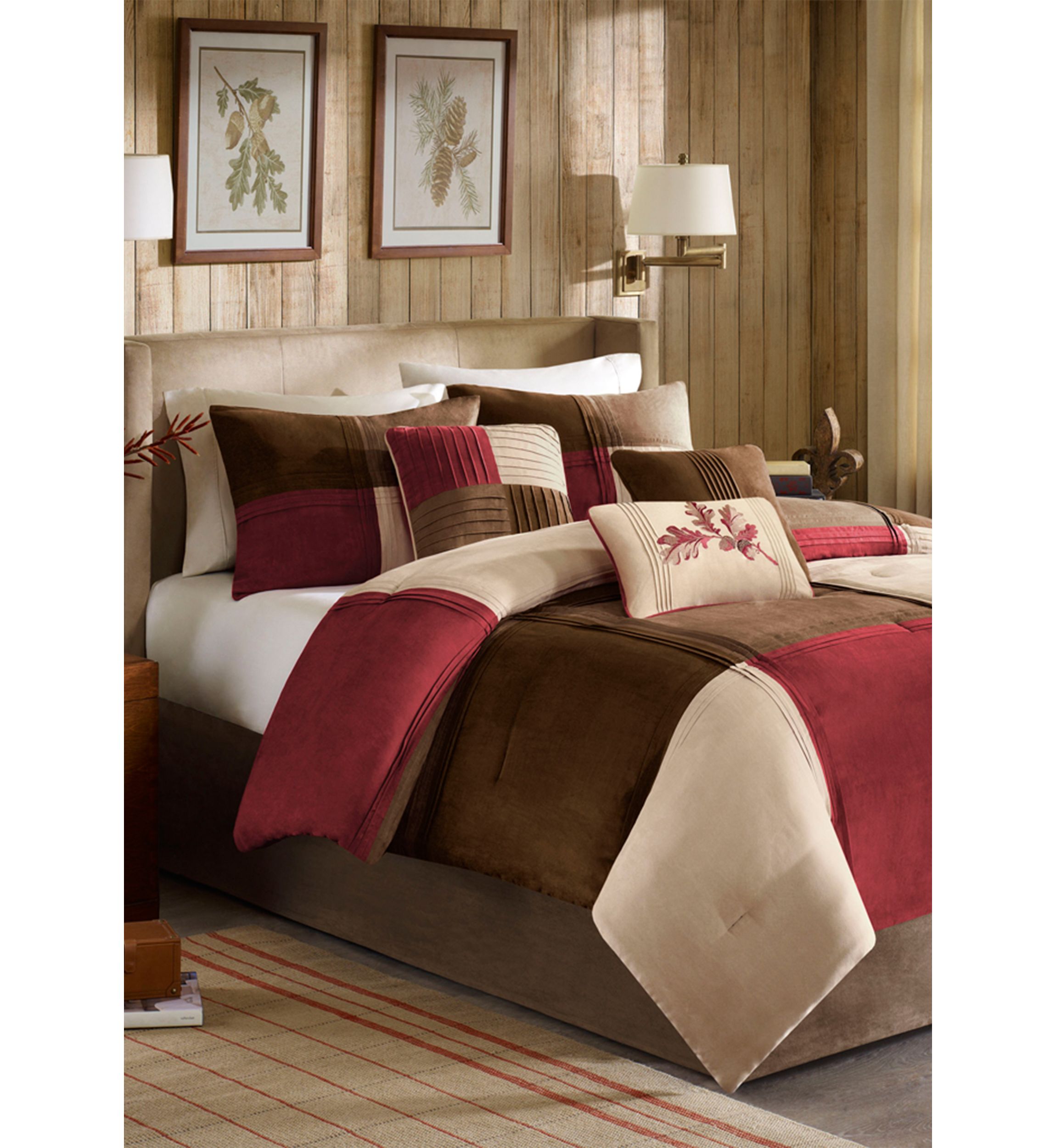 Jackson Blocks Red 7-Piece Queen Comforter Set 90-in. x 90-in.
