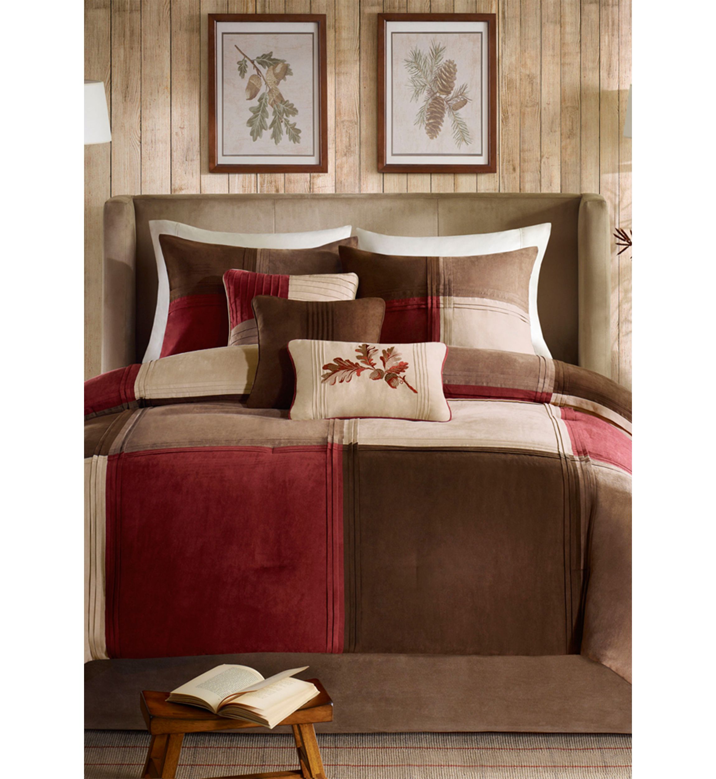 Jackson Blocks Red 7-Piece Queen Comforter Set 90-in. x 90-in.