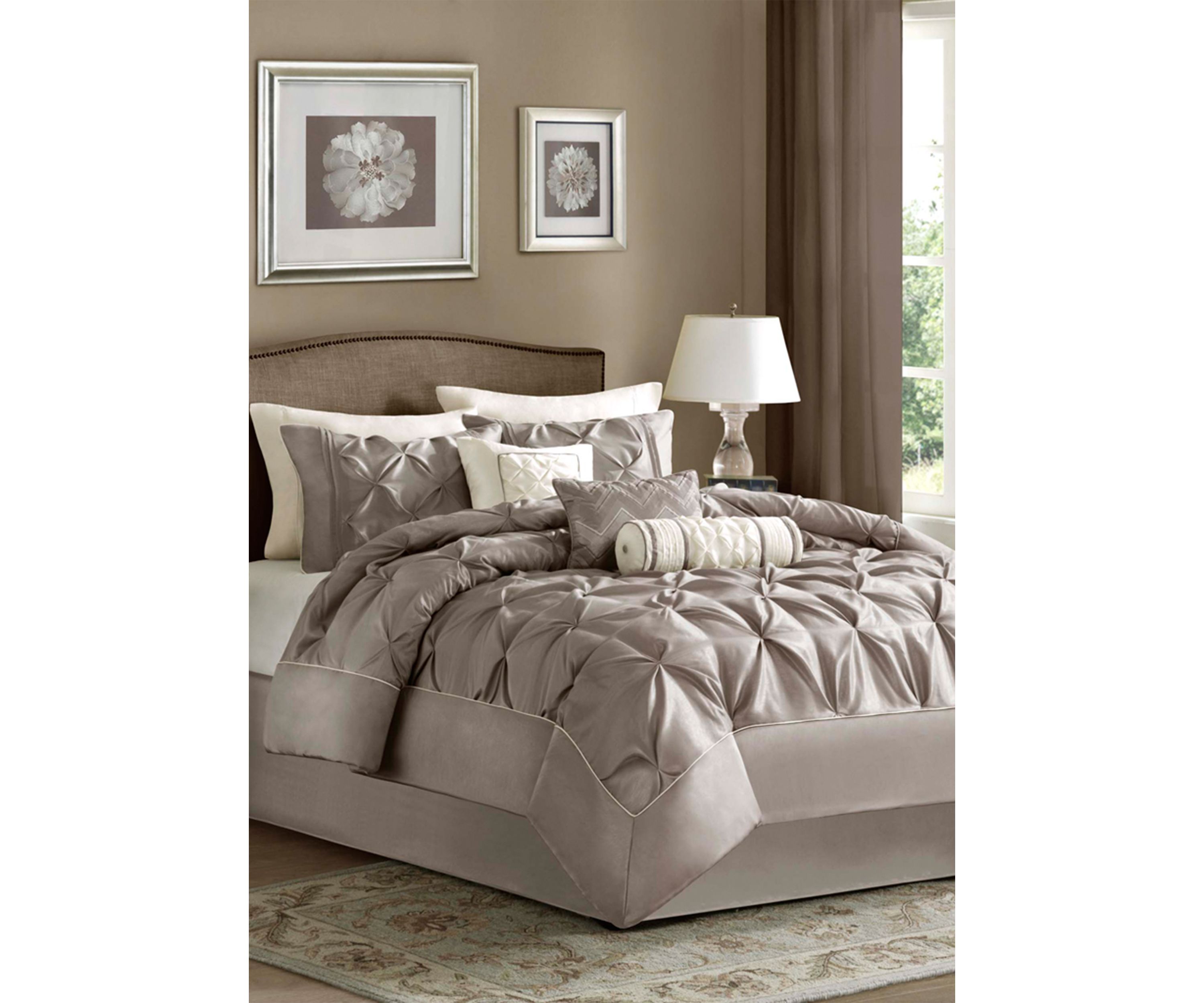 Laurel Taupe 7-Piece Queen Comforter Set 