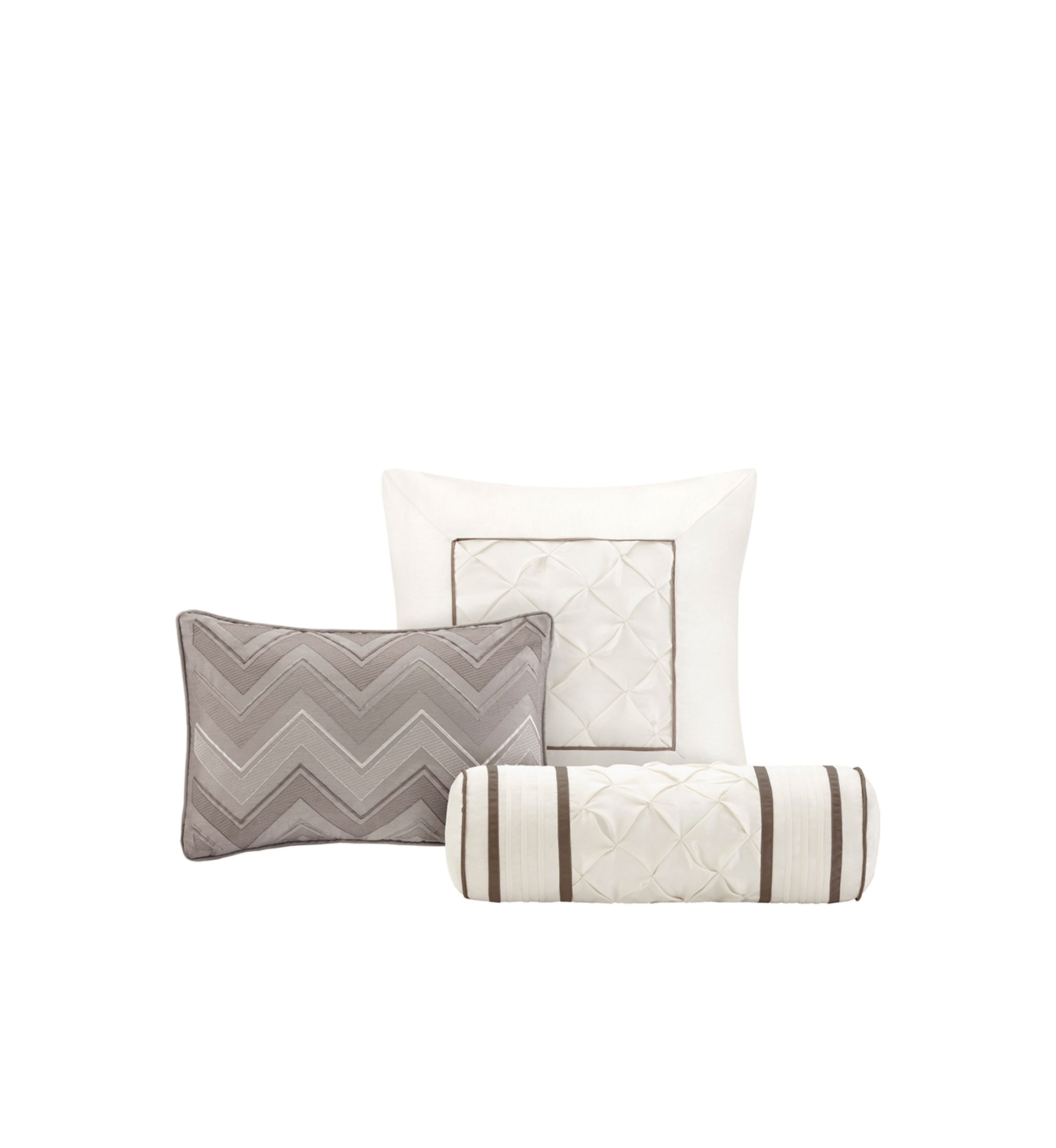 Laurel Taupe 7-Piece Queen Comforter Set 