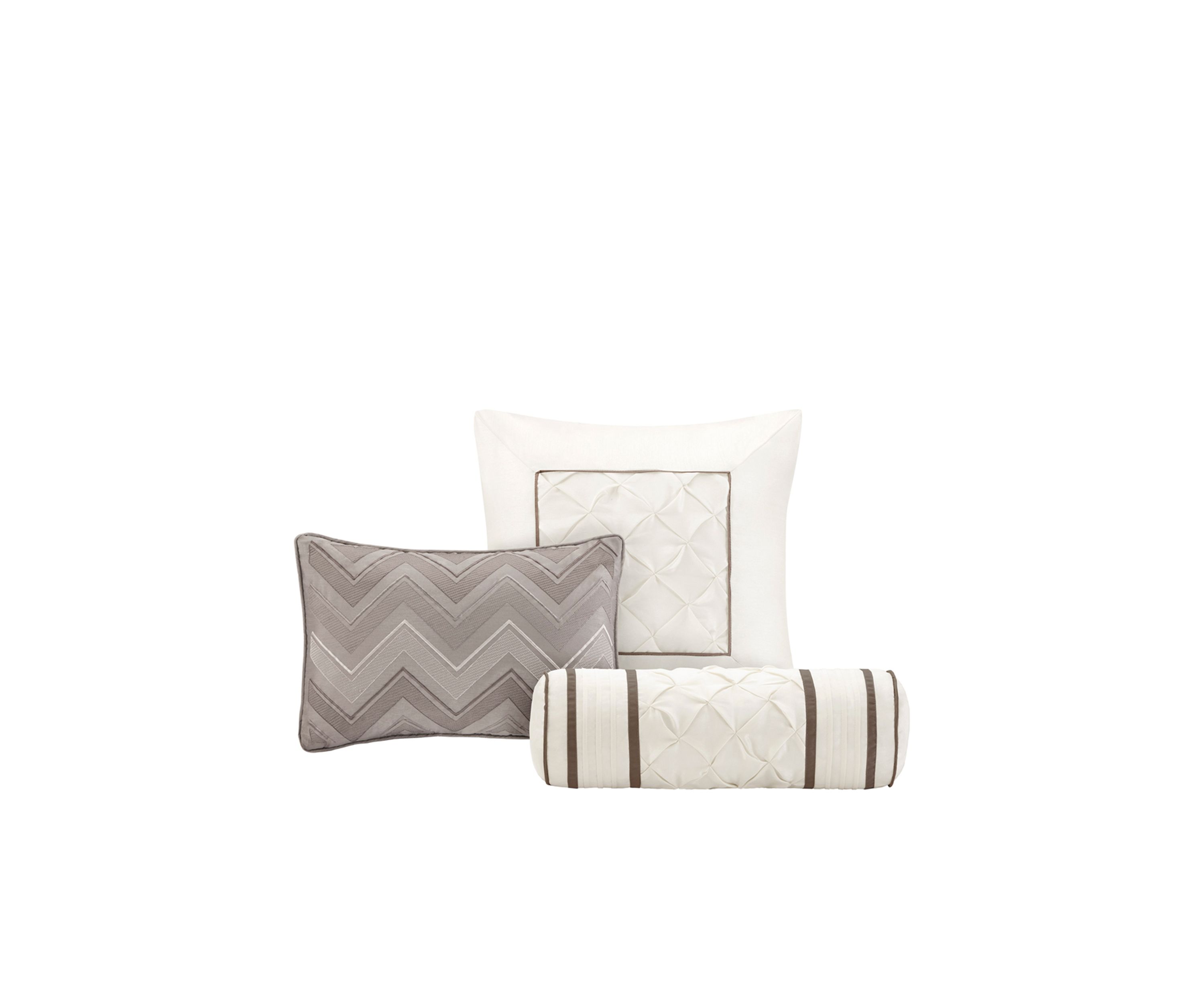 Laurel Taupe 7-Piece Queen Comforter Set 