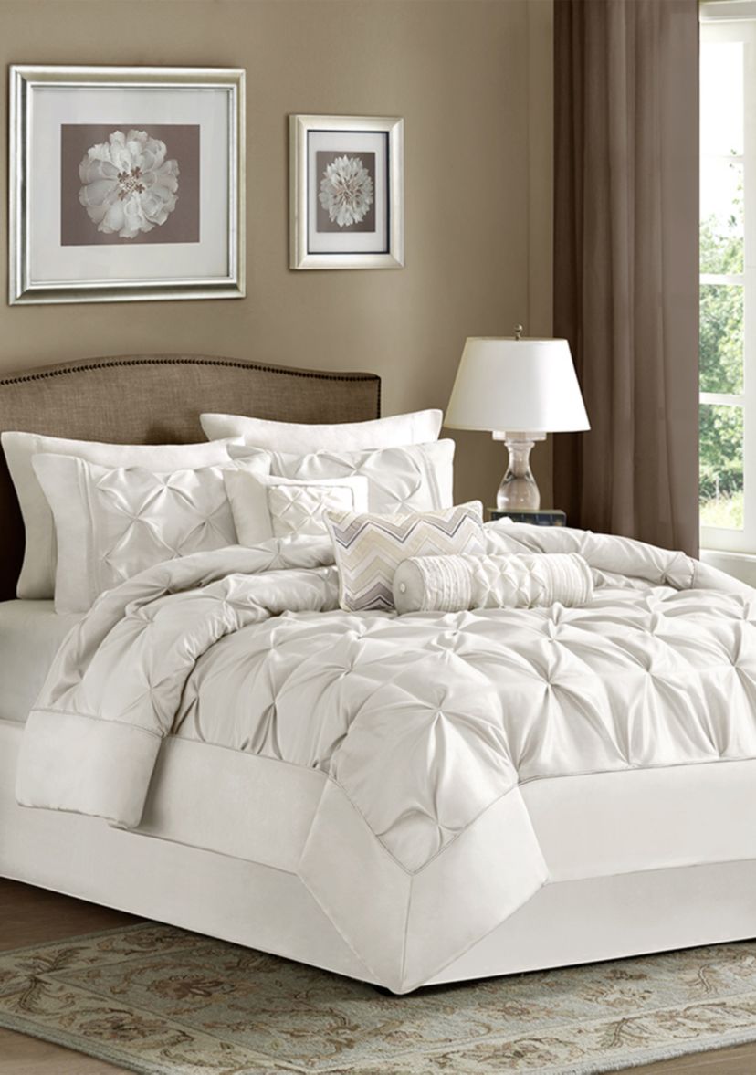 Laurel Taupe 7-Piece Queen Comforter Set 