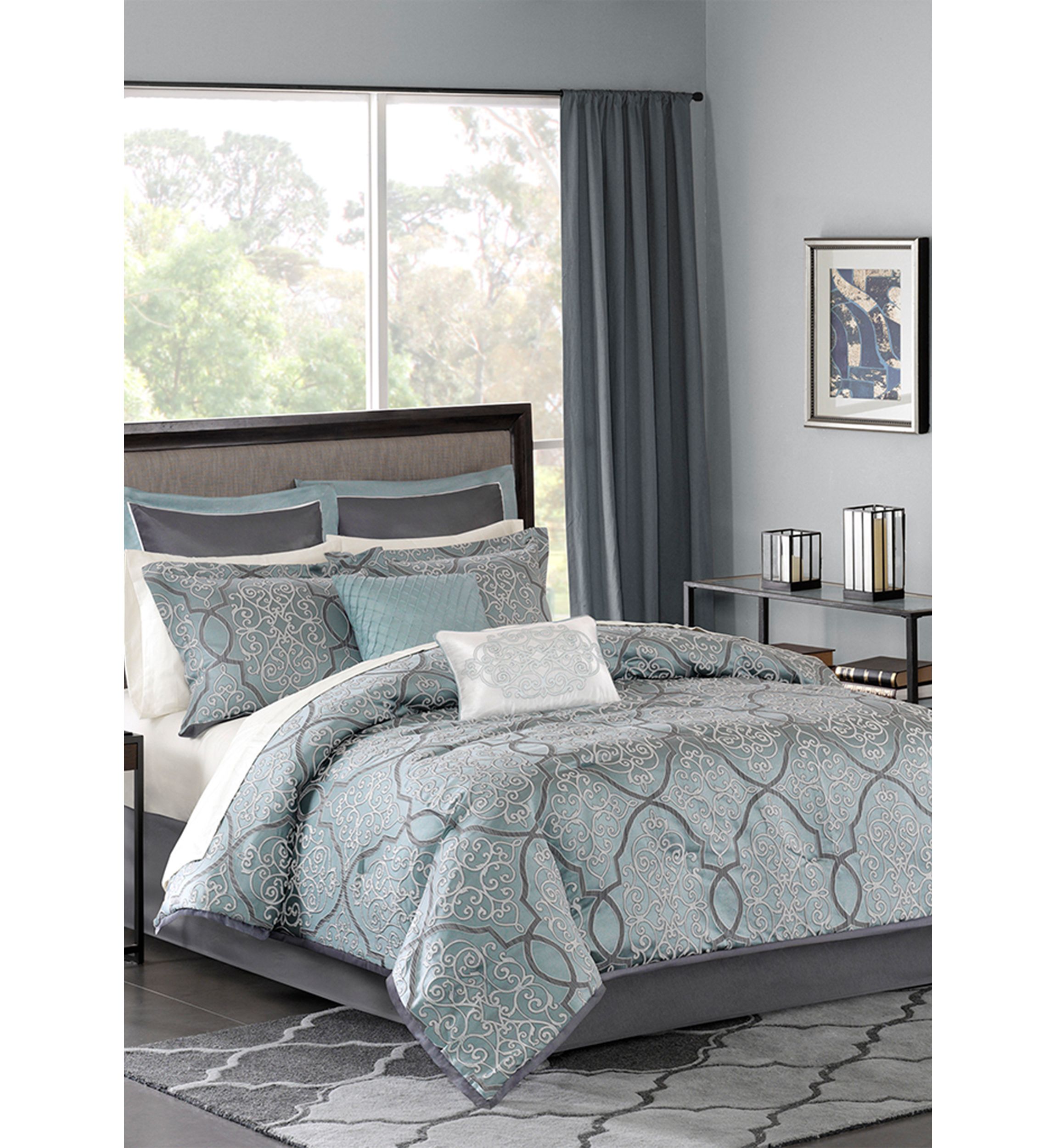 Lavine 12 Piece Comforter Set with Cotton Bed Sheets