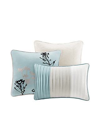 Ivory Blue Flo Details about   Madison Park Matilda King Size Bed Comforter Set Bed In A Bag 