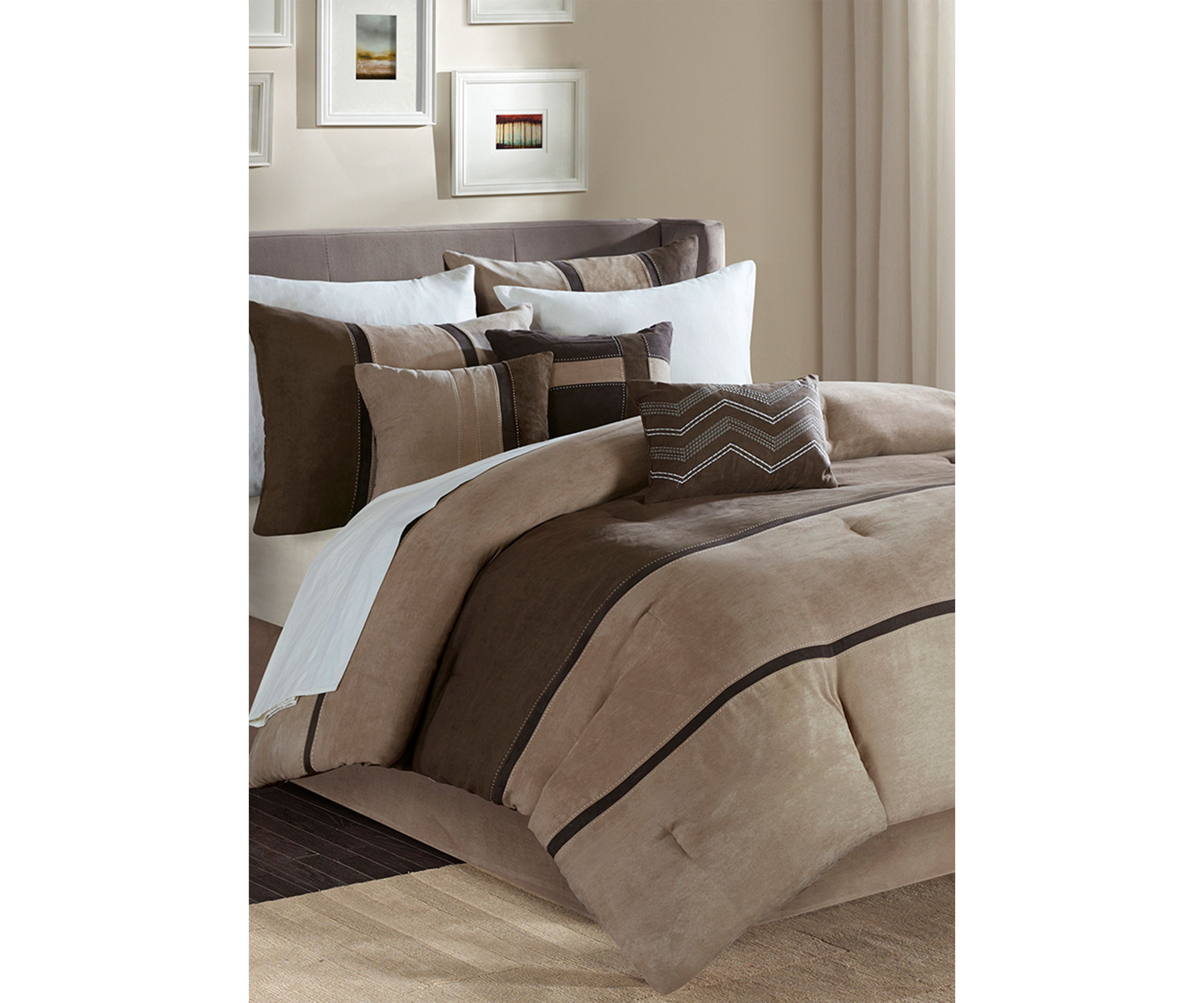 Palisades 7 Piece Comforter Set- Brown