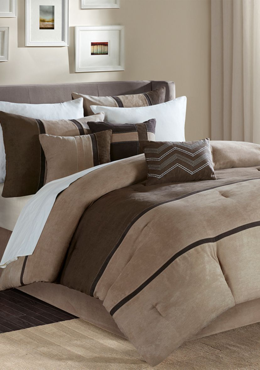 Palisades 7 Piece Comforter Set- Brown