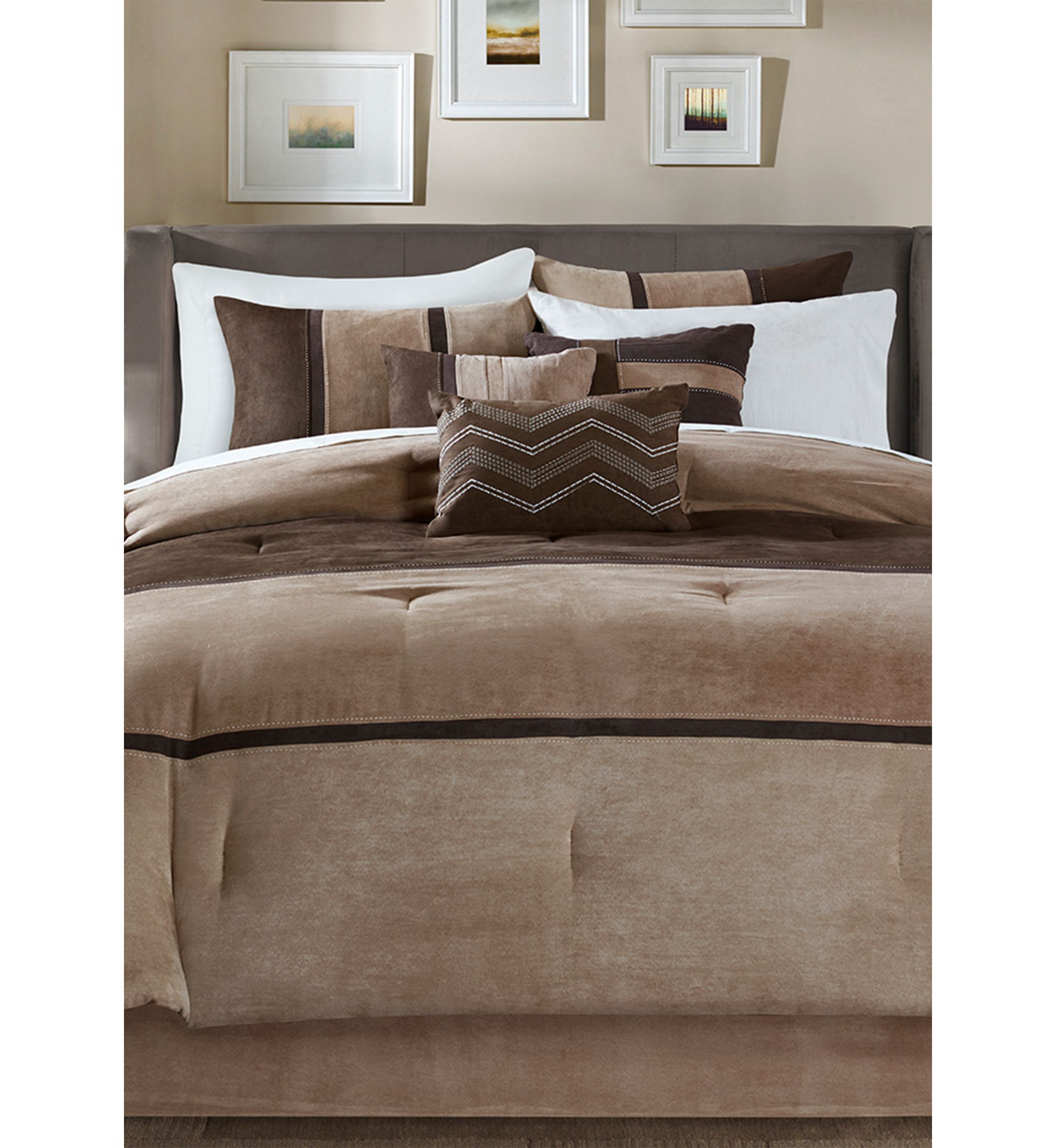 Palisades 7 Piece Comforter Set- Brown