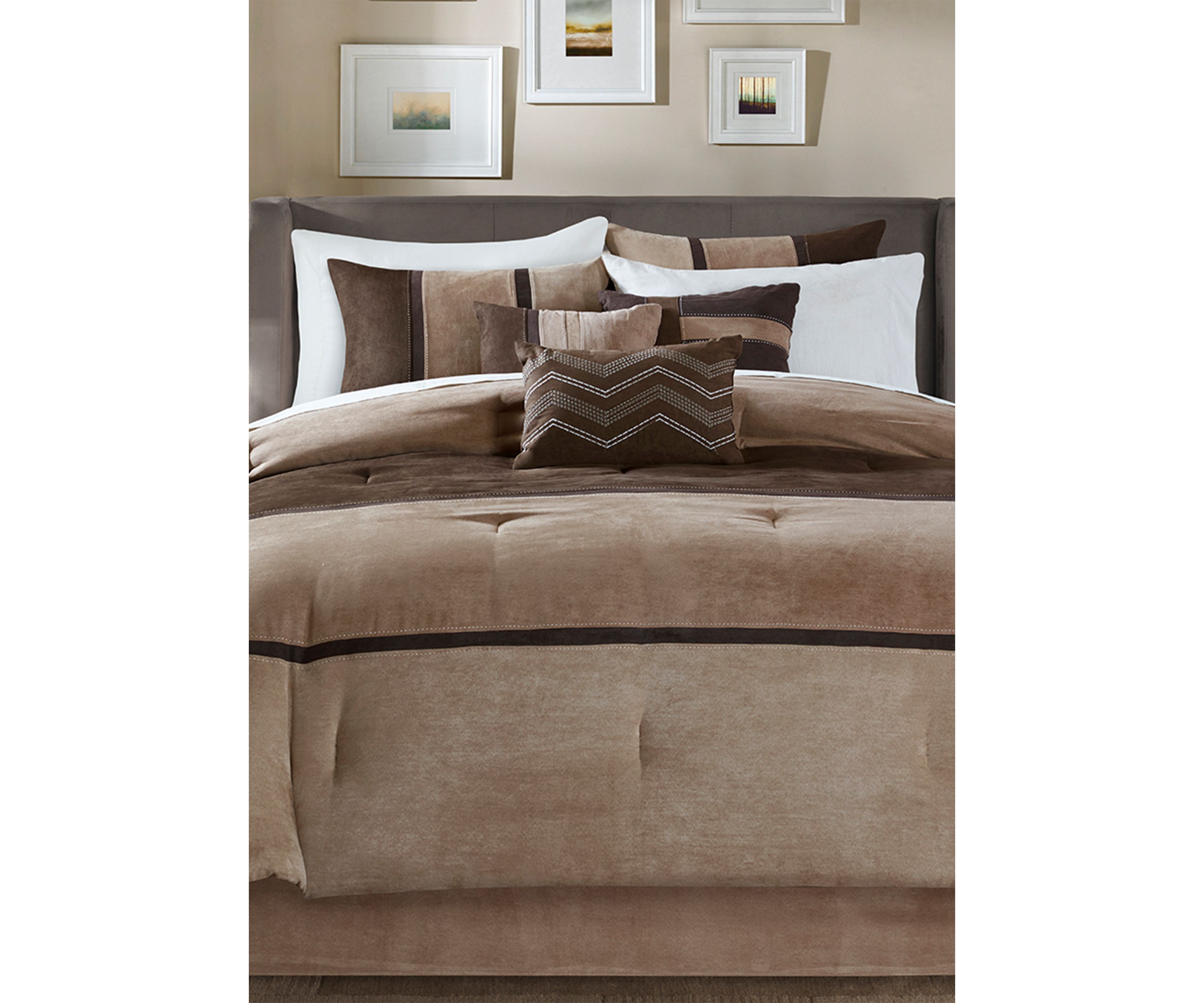 Palisades 7 Piece Comforter Set- Brown