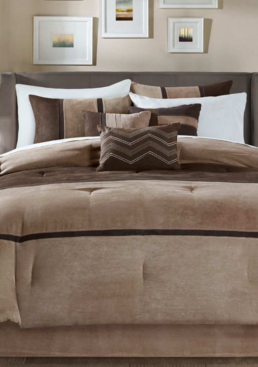 Palisades 7 Piece Comforter Set- Brown
