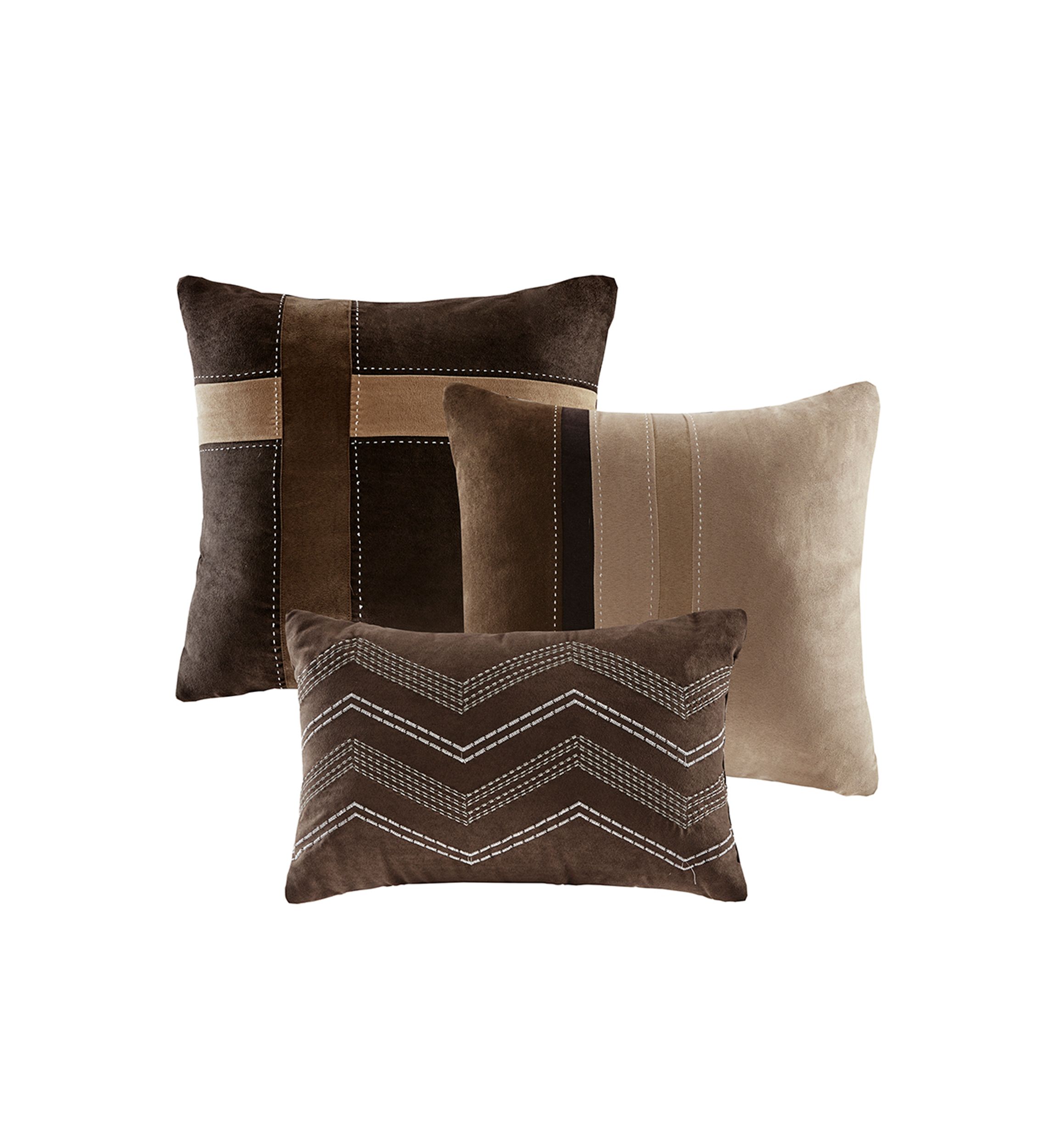 Palisades 7 Piece Comforter Set- Brown