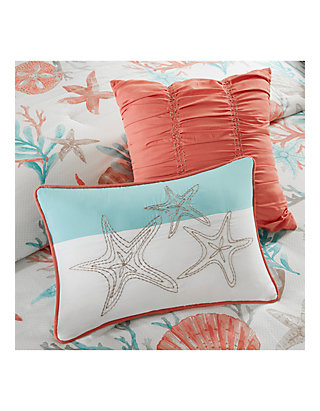 Queen Coral Details about   Madison Park Pebble Beach Comforter Set 