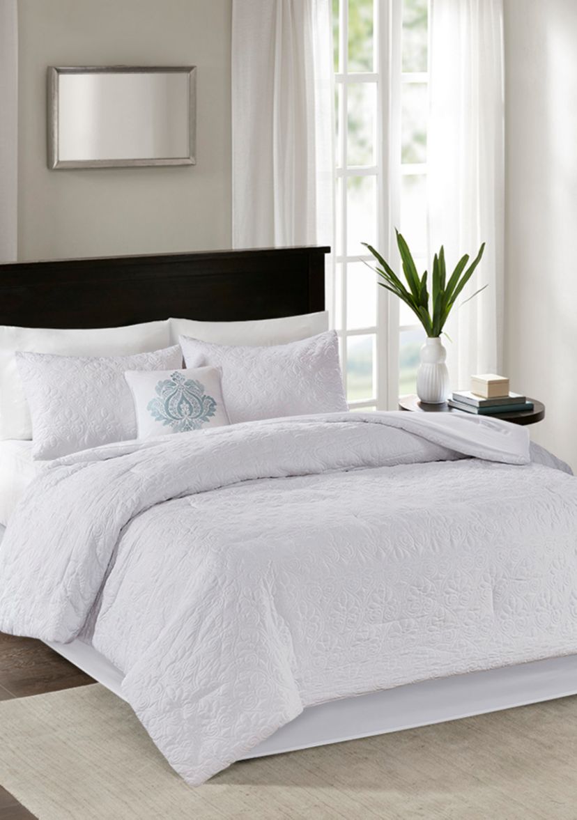 Quebec 5-Piece Comforter Set- White