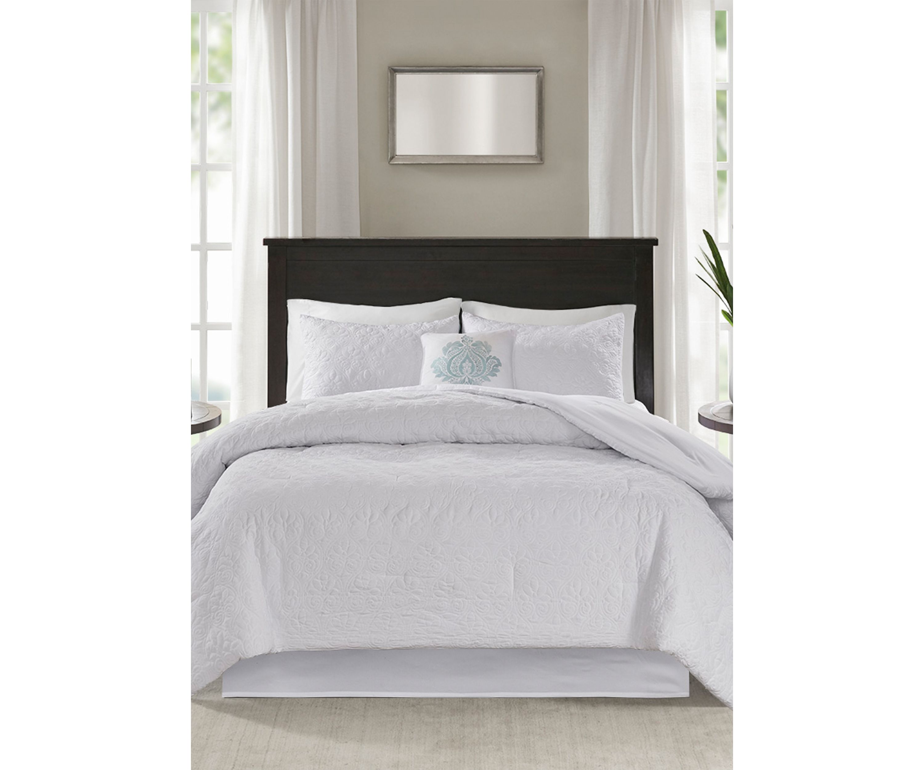 Quebec 5-Piece Comforter Set- White