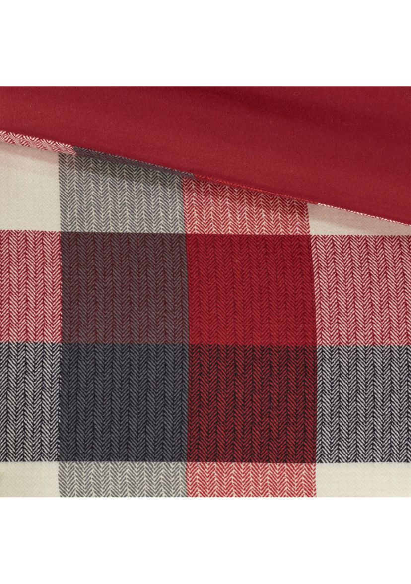 Ridge 7-Piece Herringbone Red Comforter Set