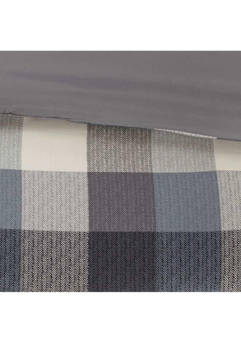 Ridge 7-Piece Herringbone Grey Comforter Set