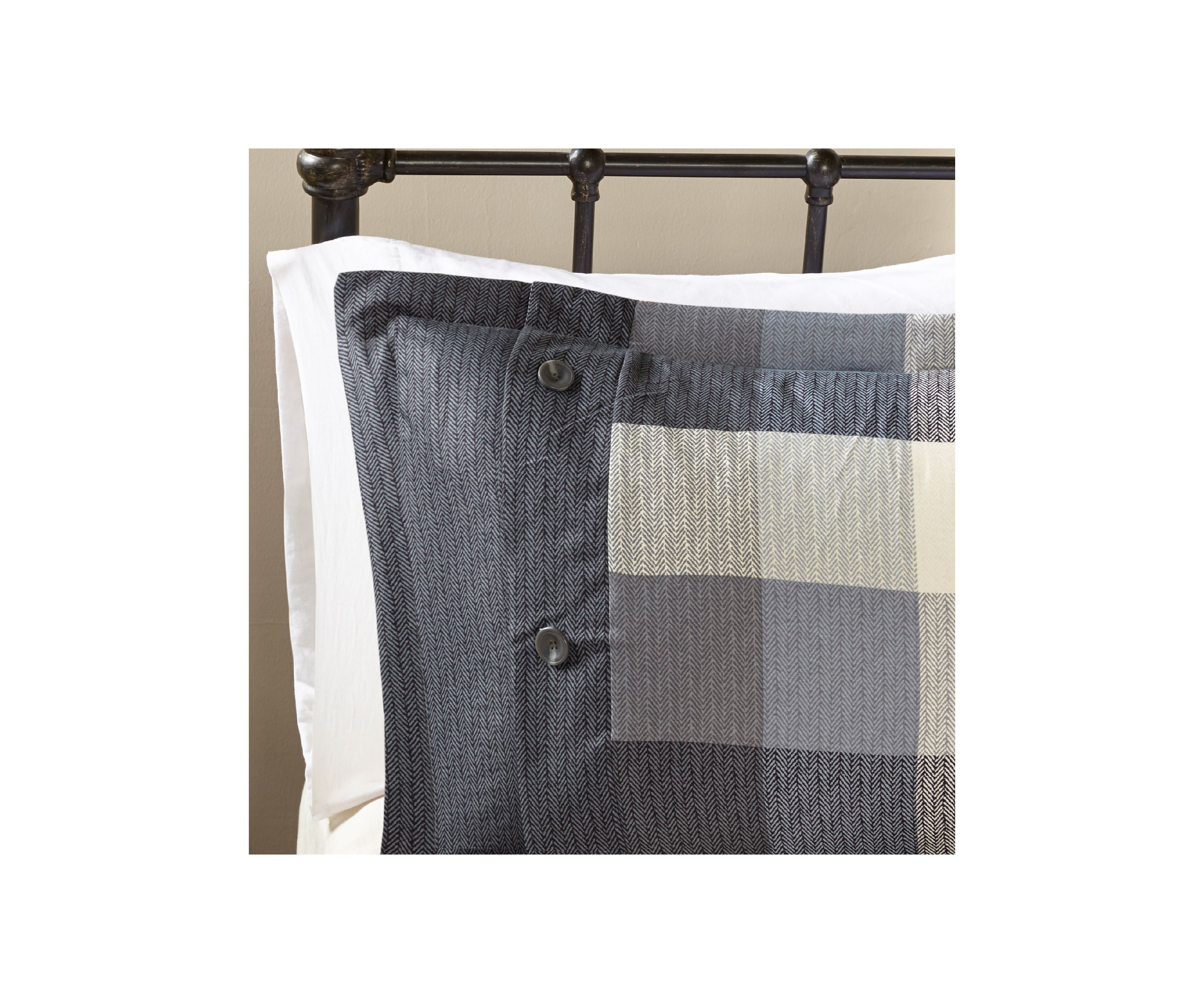 Ridge 7-Piece Herringbone Grey Comforter Set