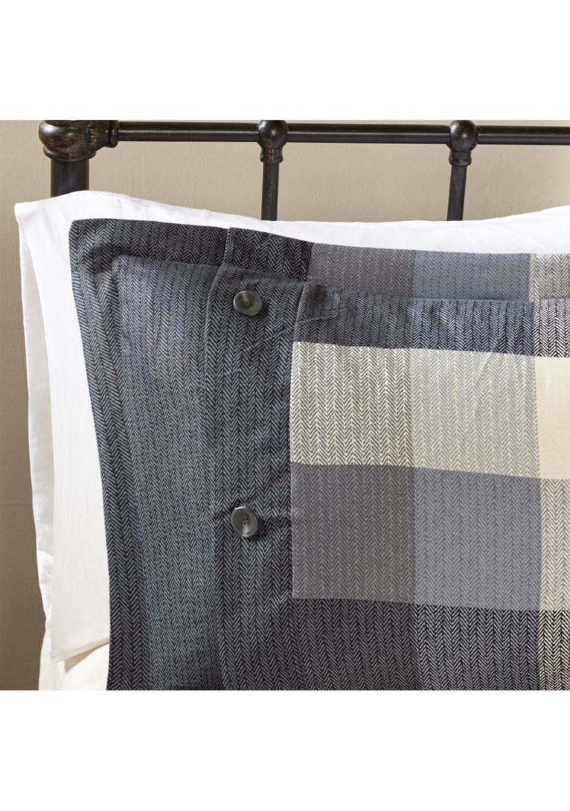 Ridge 7-Piece Herringbone Grey Comforter Set