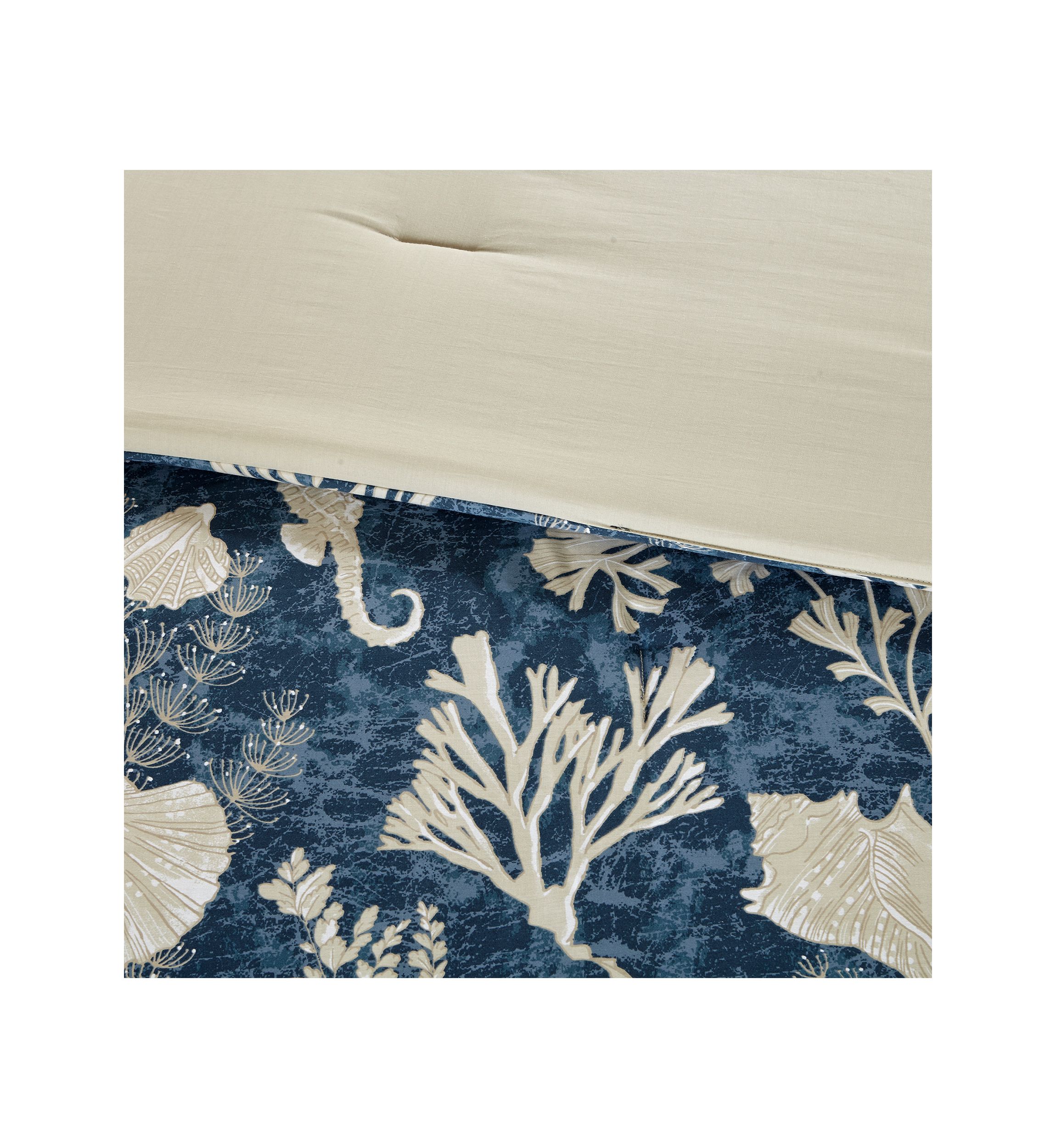 Cape Cod 7-Piece Cotton Sateen Blue Comforter Set