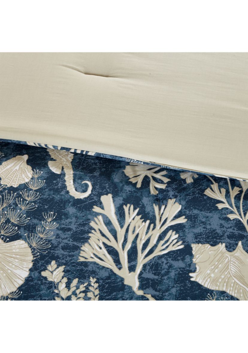 Cape Cod 7-Piece Cotton Sateen Blue Comforter Set