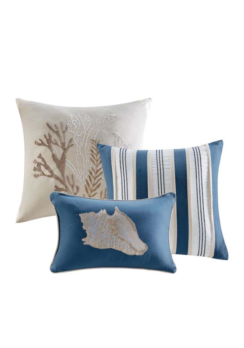 Cape Cod 7-Piece Cotton Sateen Blue Comforter Set