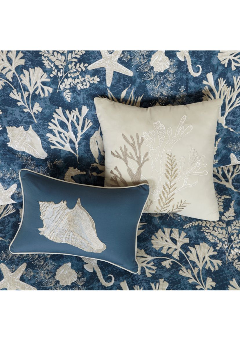 Cape Cod 7-Piece Cotton Sateen Blue Comforter Set