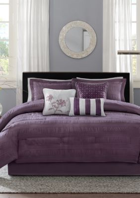 Madison Park Hampton 7 Piece Plum Comforter Set Belk