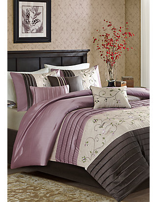 Purple Comforter Set, Purple Bed In A Bag Queen Size