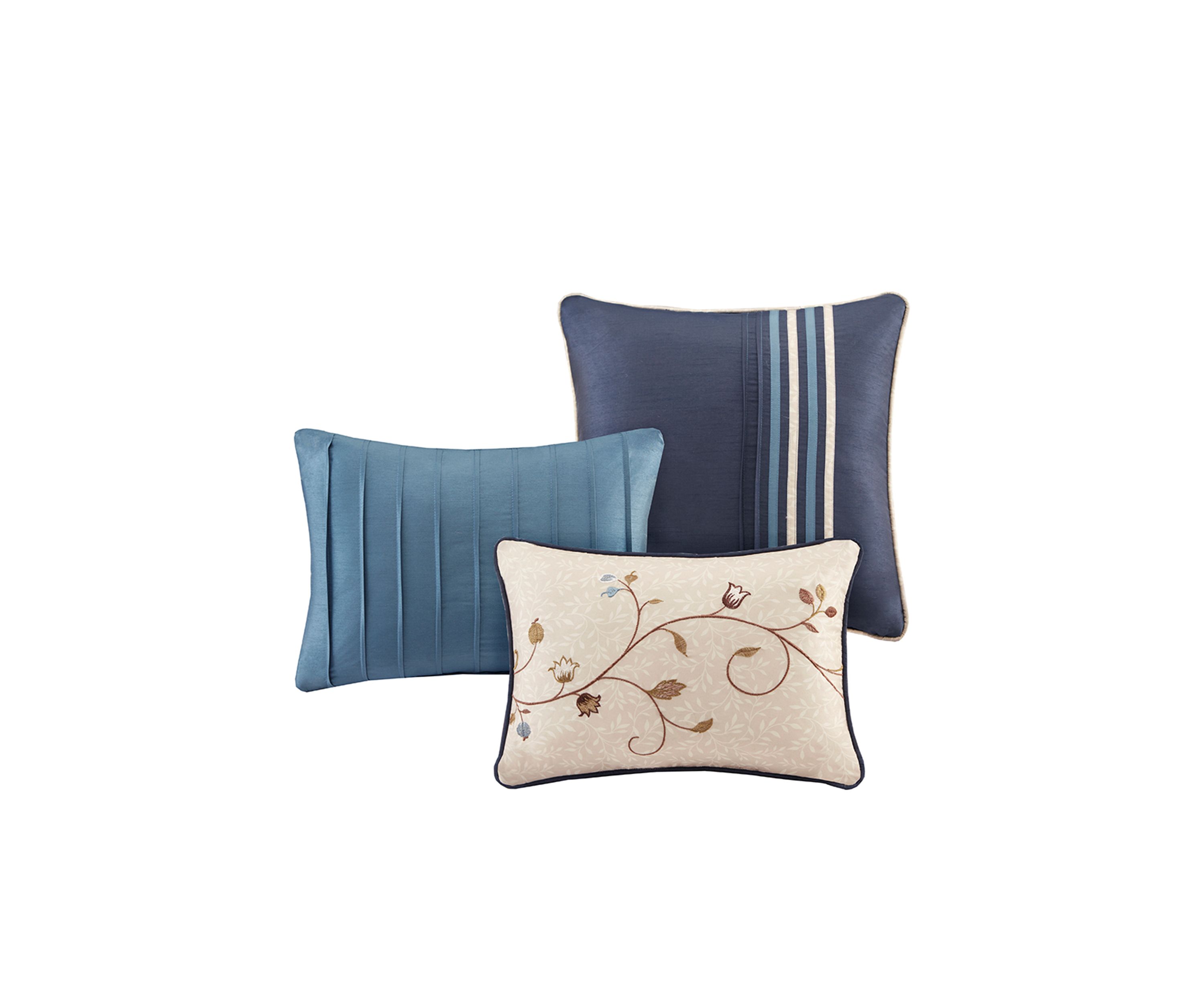 Serene Embroidered 7-Piece Navy Comforter Set