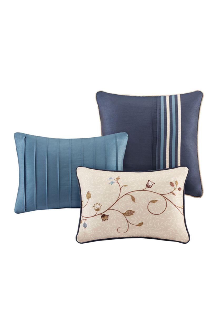 Serene Embroidered 7-Piece Navy Comforter Set