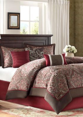 Madison Park Pebble Beach 7-Piece Cotton Comforter Set - Queen 90x90, Coastal Coral Starfish Design 10 thumbnail image
