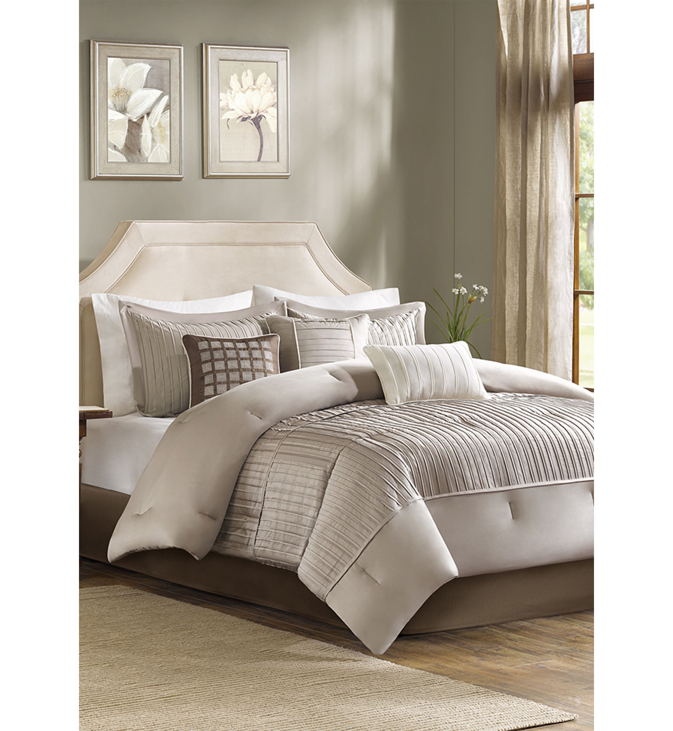 Trinity 7-Piece Taupe Comforter Set