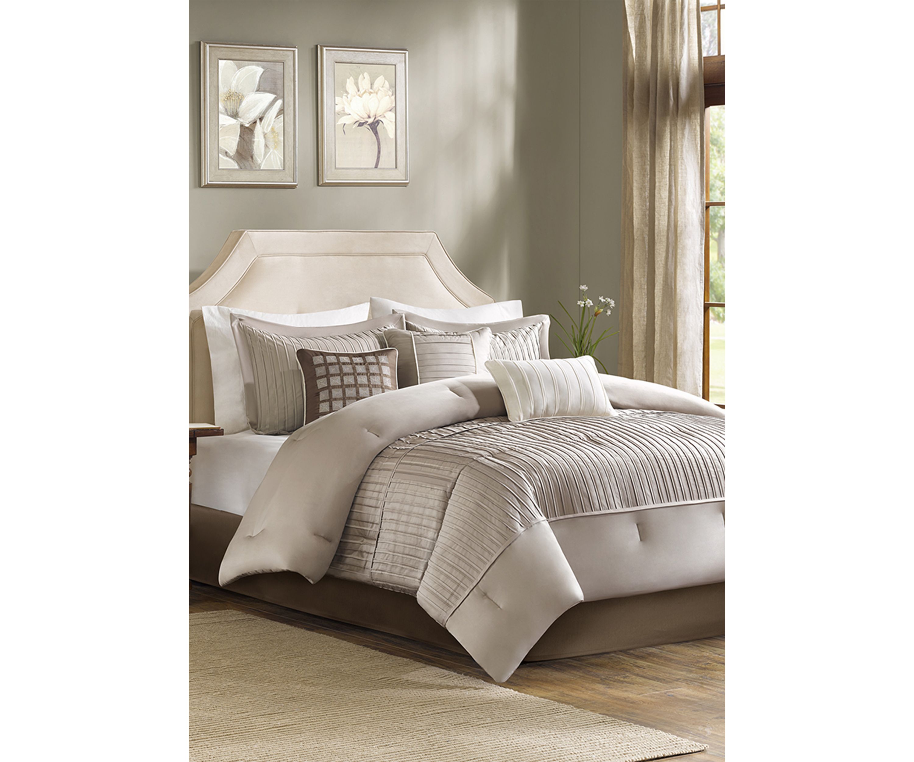 Trinity 7-Piece Taupe Comforter Set