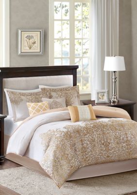 Madison Park Vanessa 7 Piece Gold Comforter Set Belk