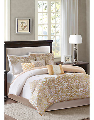 Madison Park Vanessa 7 Piece Gold Comforter Set Belk