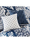 Vienna 7-Piece Cotton Printed Indigo Comforter Set