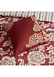 Lucy 9-Piece Cotton Twill Reversible Red Comforter Set