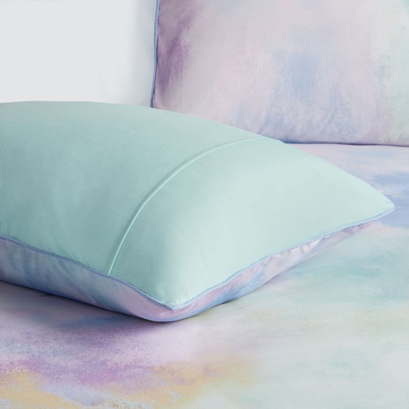 Cassiopeia Watercolor Tie Dye Printed Comforter Set with Throw Pillow