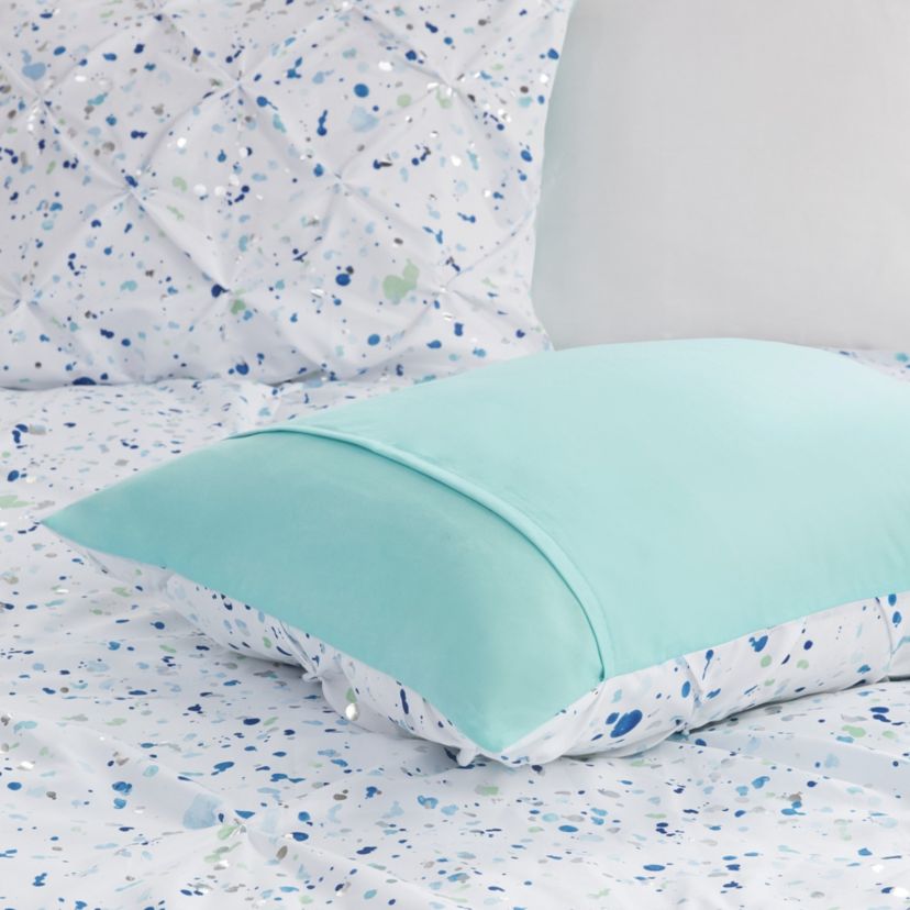 Abby Metallic Printed and Pintucked Comforter Set