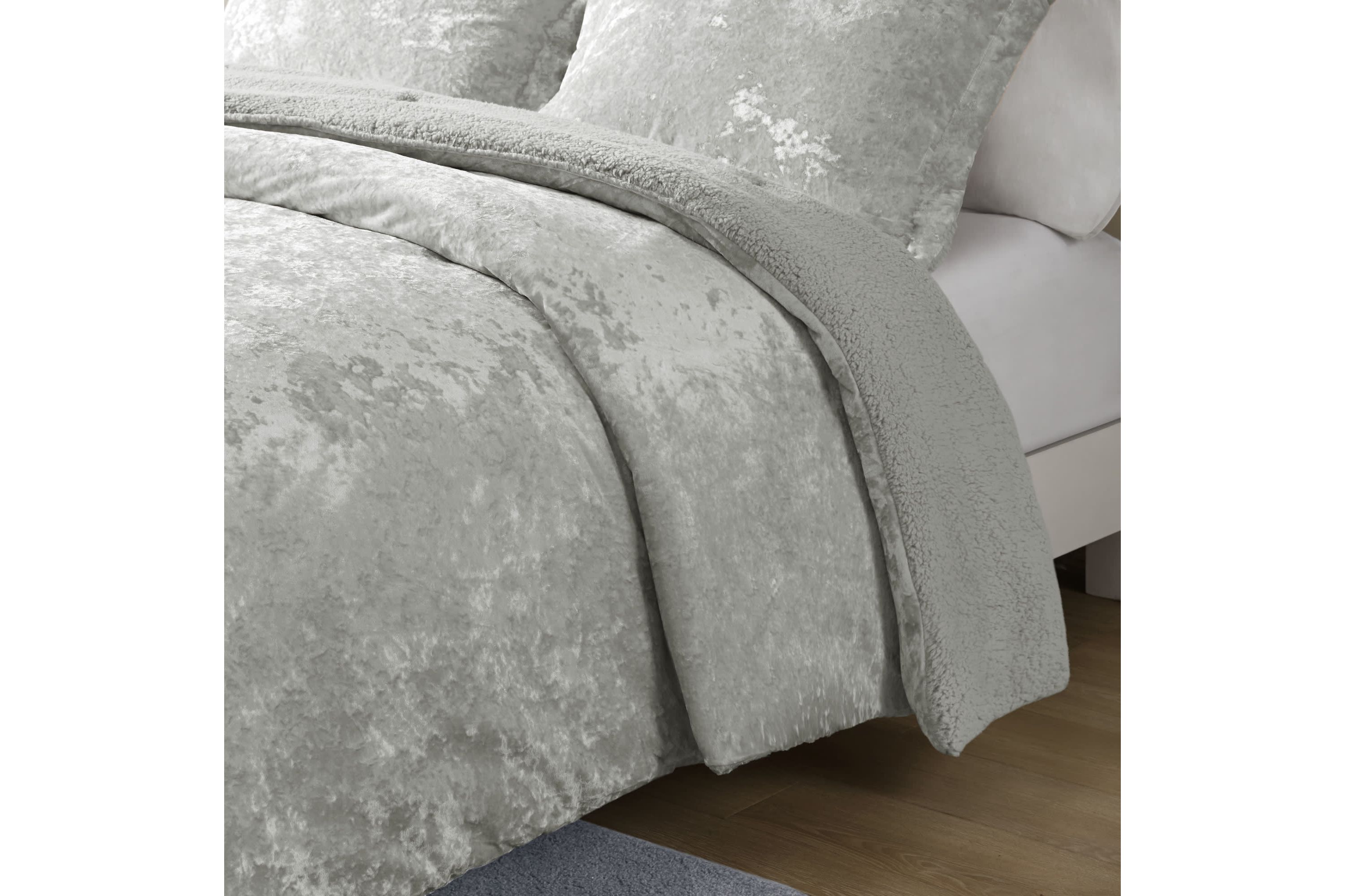 Mira Crushed Velvet Sherpa Reversible Comforter Set