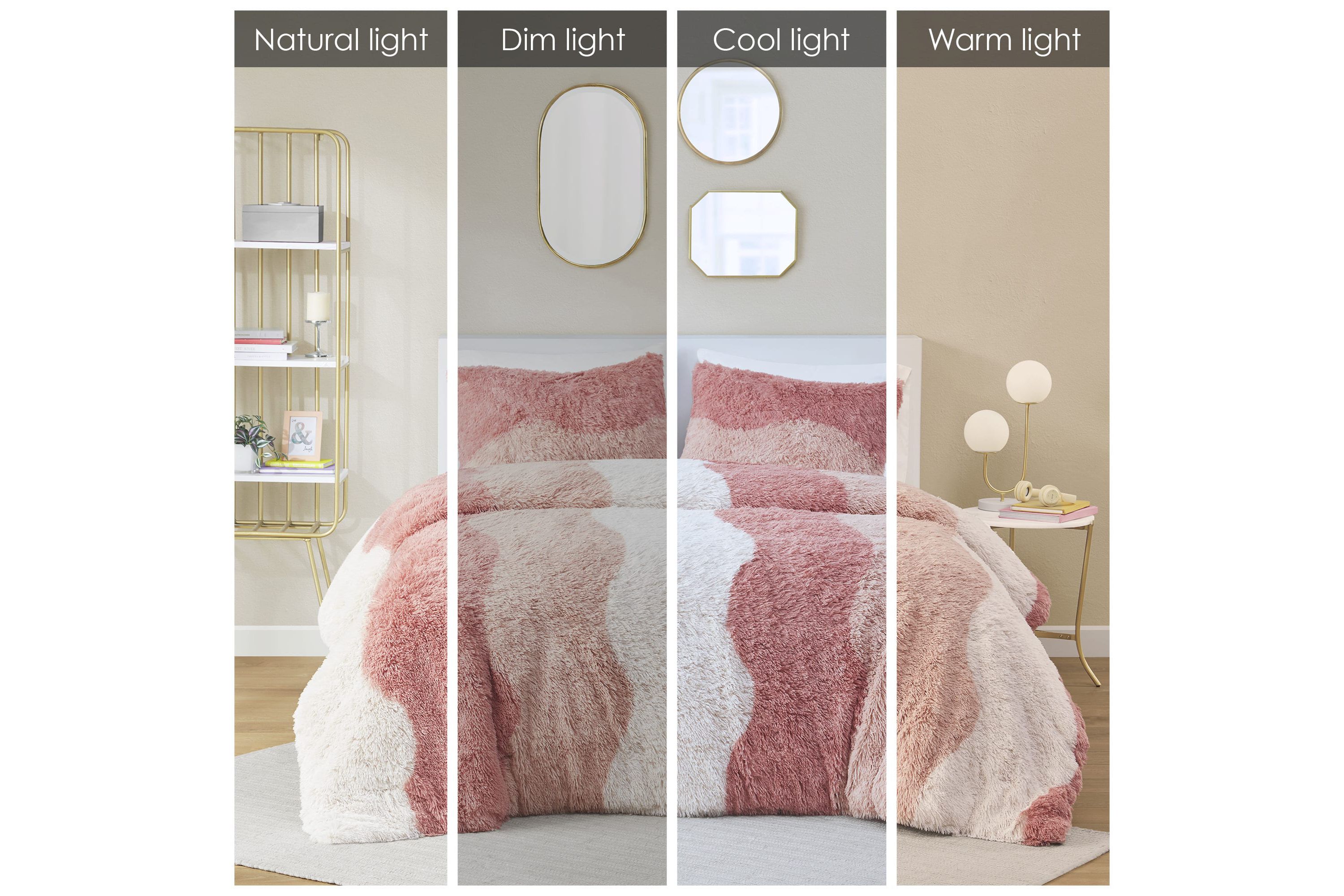 Cassie Ombre Shaggy Faux Fur Comforter Set