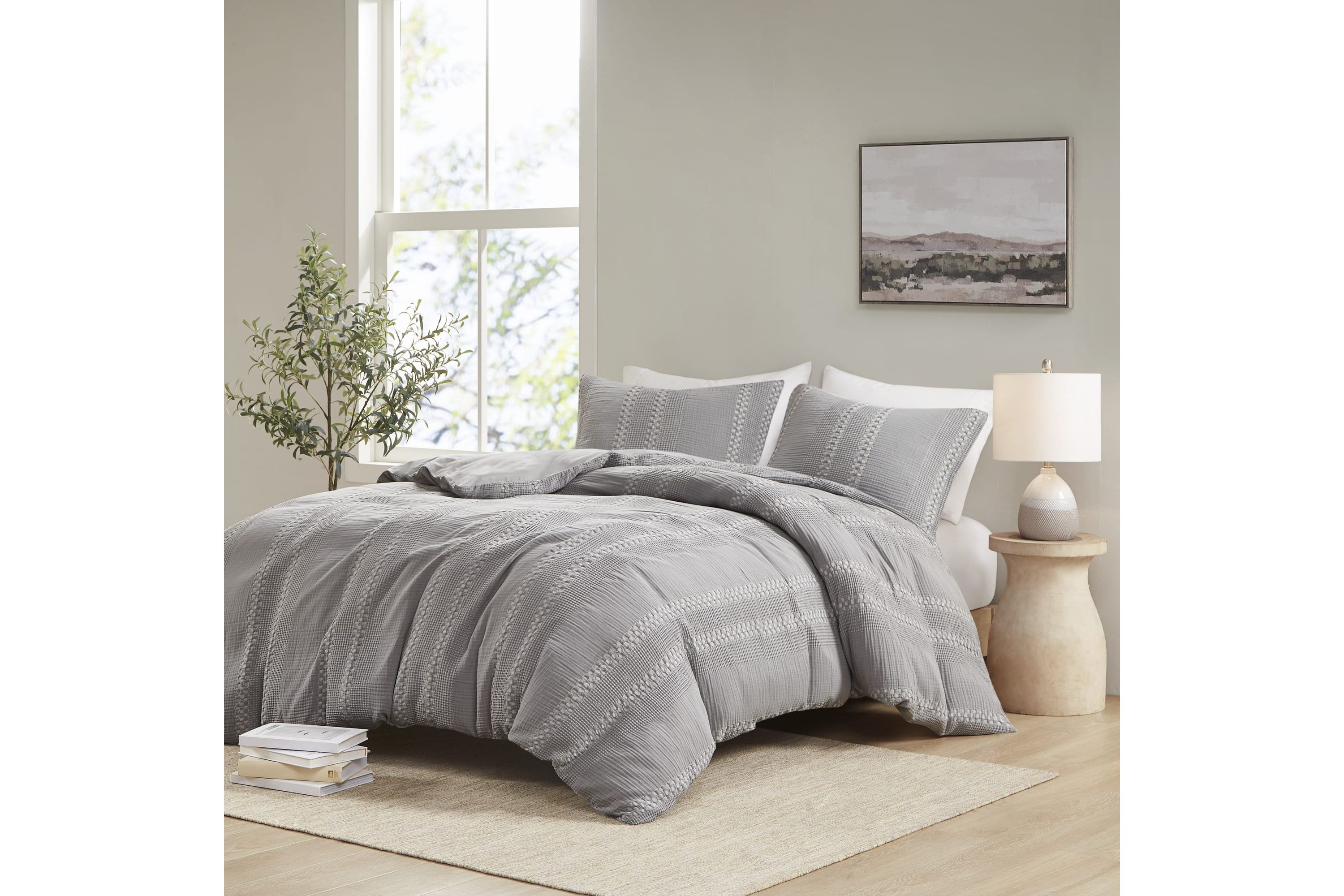 Darby 3 Piece Cotton Gauze Waffle Weave Duvet Cover Set