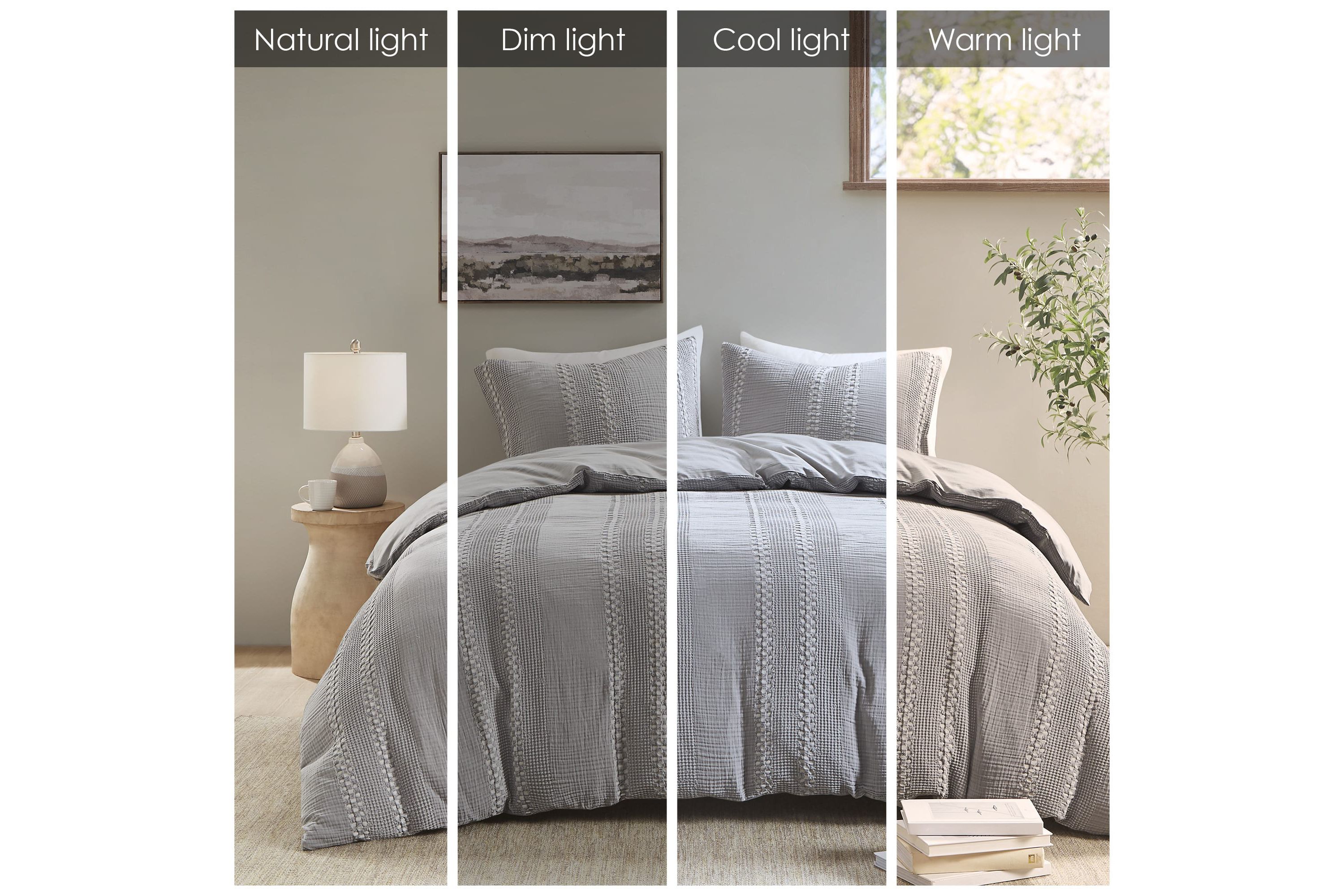Darby 3 Piece Cotton Gauze Waffle Weave Duvet Cover Set