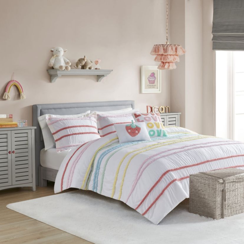 Haisley Cotton Duvet Cover Set with Chenille Trim