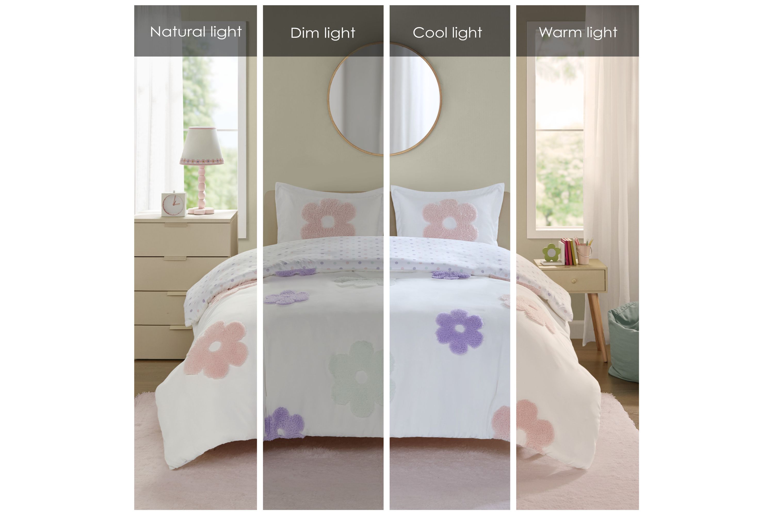 Gracie Floral Reversible Tufted Chenille Duvet Cover Set