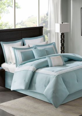 Madison Park Stratford 8 Piece Aqua Comforter Set Belk
