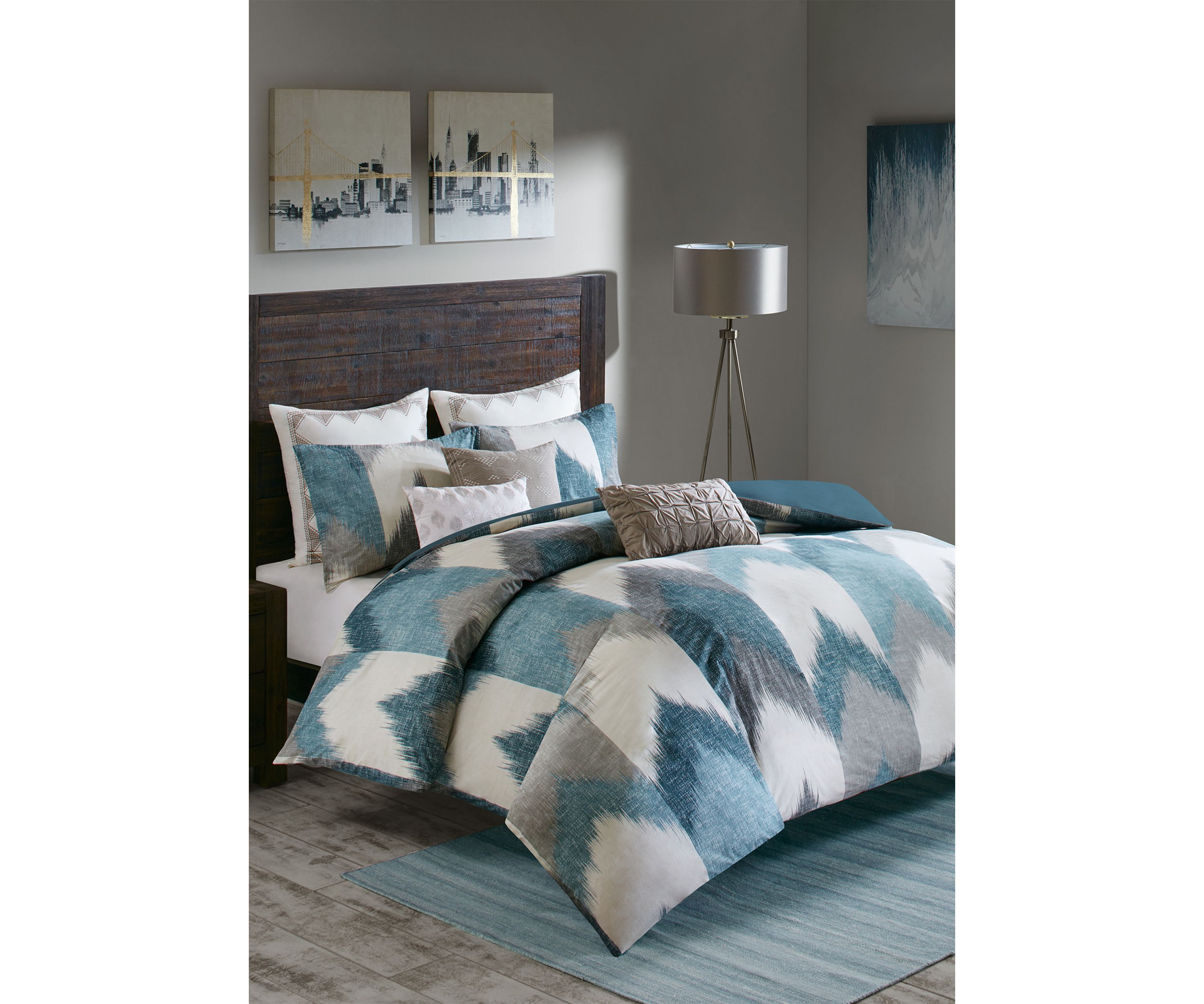 Alpine 3-Piece Aqua Comforter Mini Set