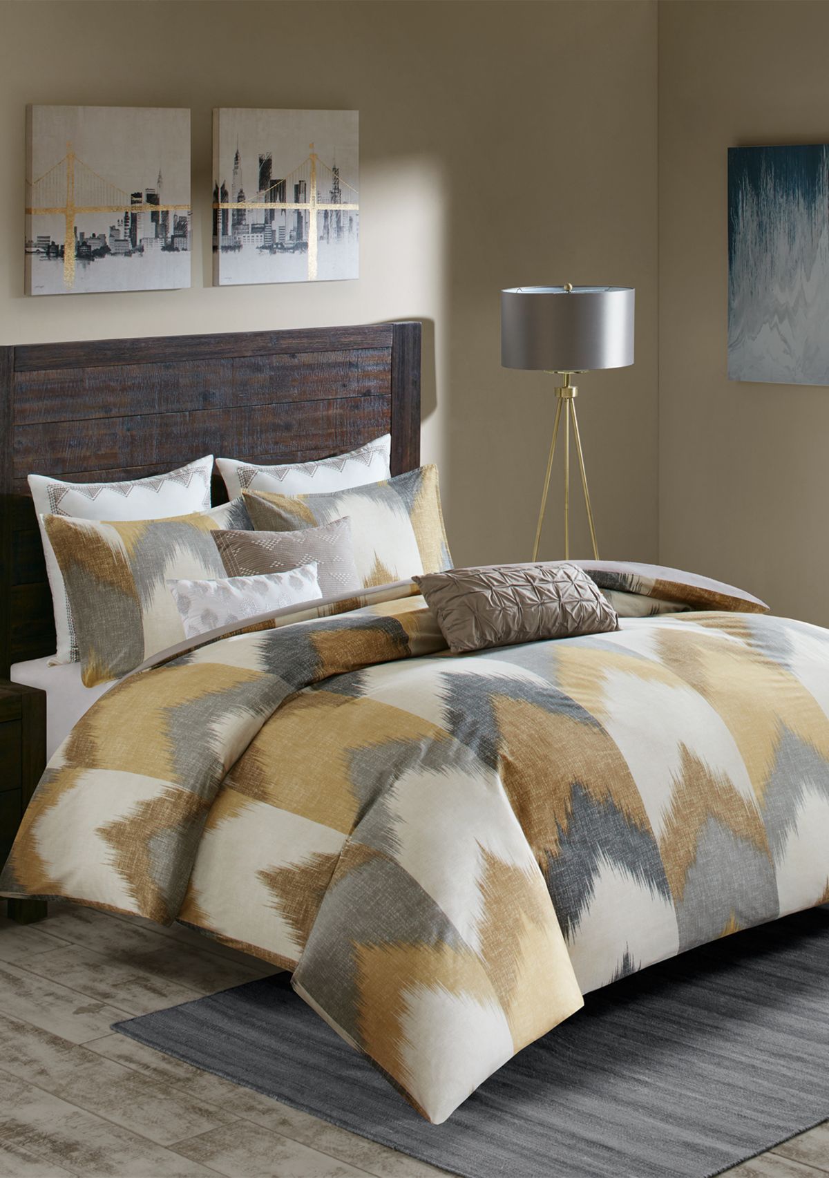 Alpine 3-Piece Yellow Duvet Cover Mini Set