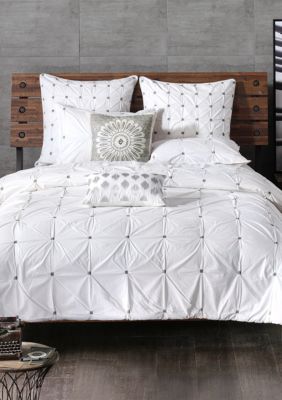 Ink Ivy Masie 3 Piece Cotton White Duvet Cover Mini Set Belk